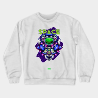 Space Time  Robot Astronaut Crewneck Sweatshirt